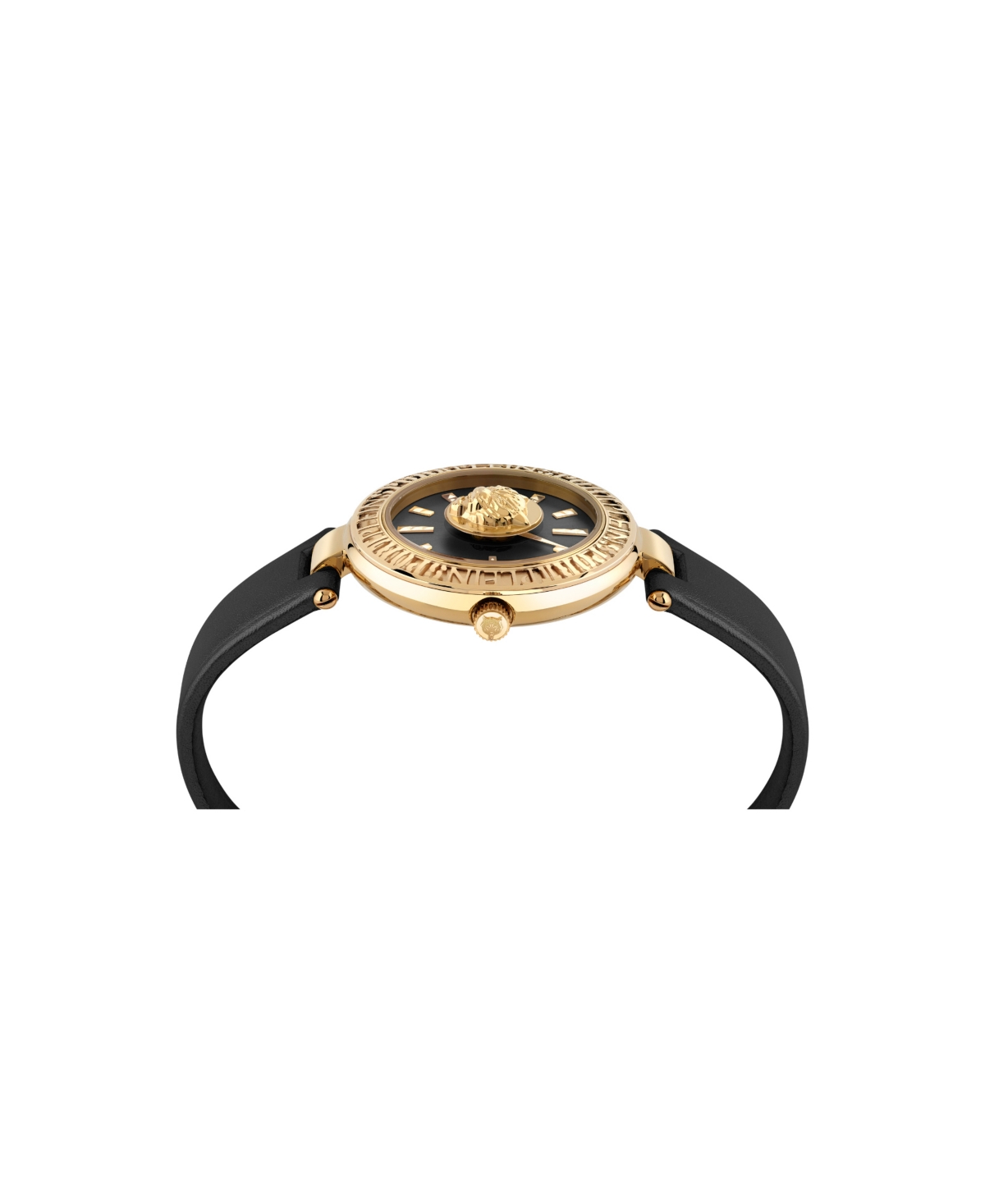 Plein Sport Opium Leather Strap Watch With Gold Case In Black