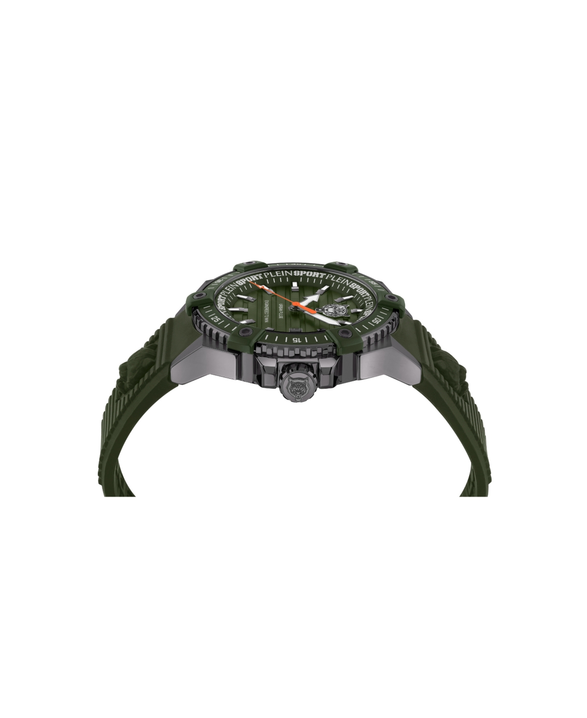 Shop Plein Sport Men's Urban Pulse 3 Hand Date Quartz Green Silicone Strap 47mm