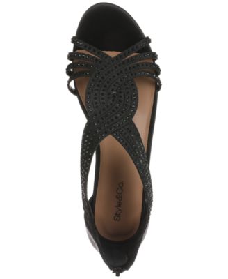Women's Ginifur Embellished Strappy Evening Wedge Sandals, Created for Macy's