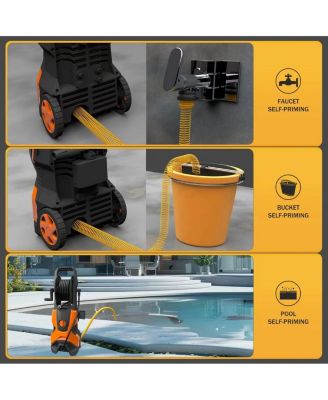 3000PSI Max 2.4 GPM Electric Pressure Washer with 4 Nozzles, Foam Cannon & Spray Gun