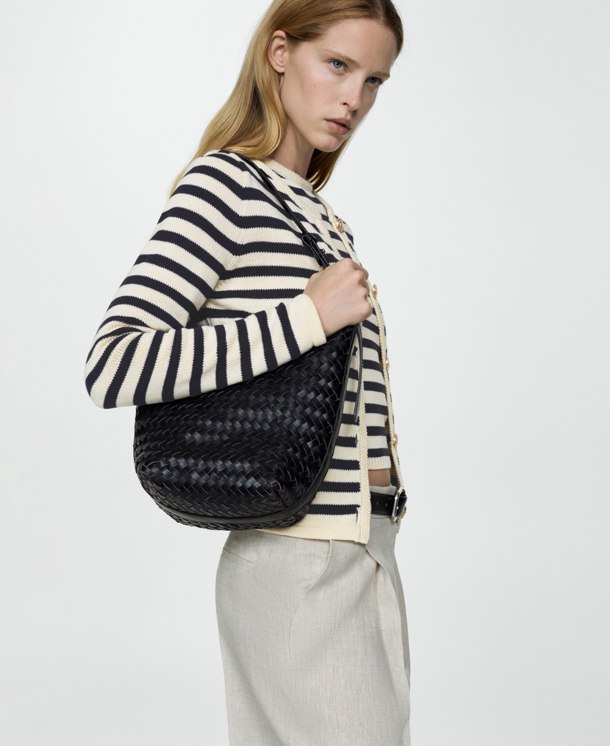 Mango Women's Jewel Button Detail Knitted Cardigan