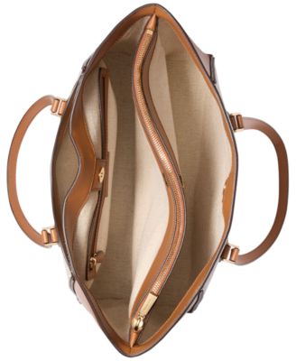 Taryn Large Signature Logo and Leather Tote