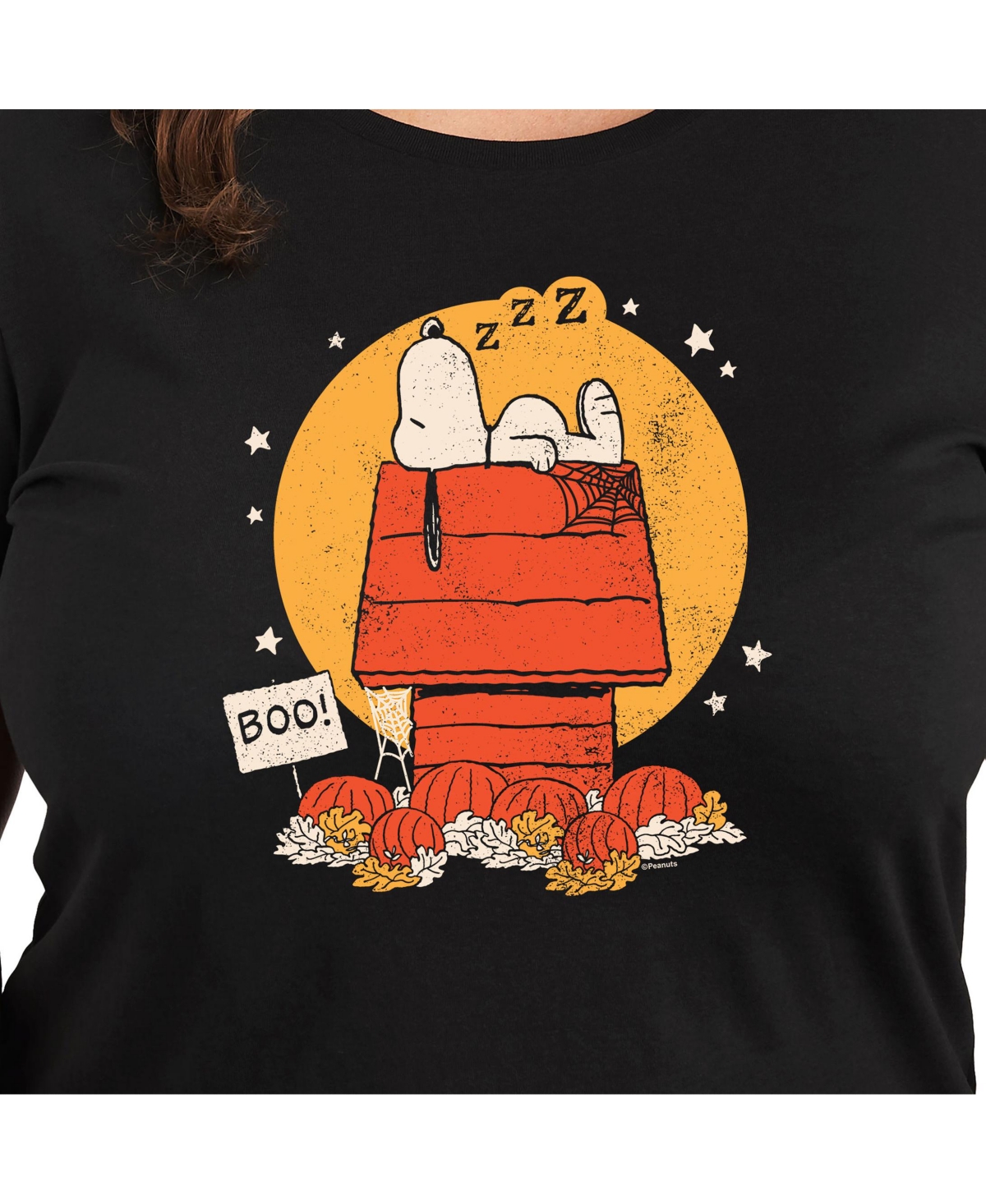 HYBRID APPAREL TRENDY PEANUTS SNOOPY SLEEPING PLUS SIZE GRAPHIC T-SHIRT