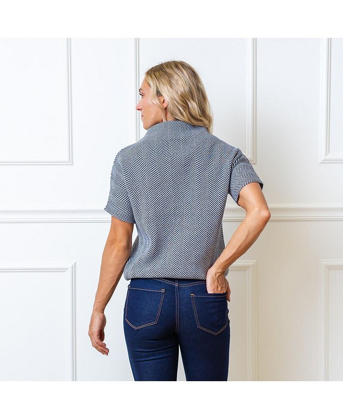 Hope & Henry Women's Short Sleeve Mock Neck Sweater Macy's