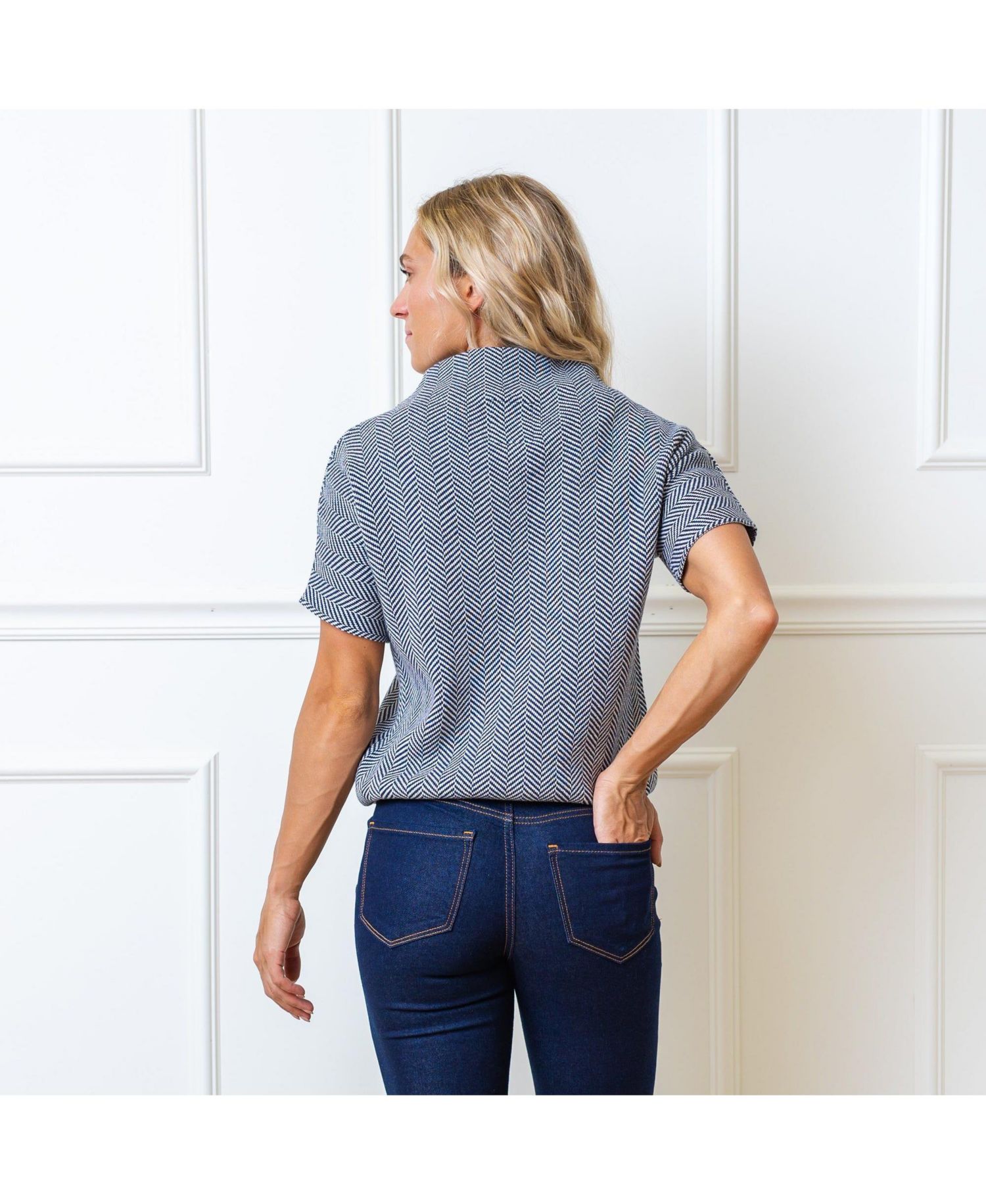 Women's Hope and Henry Short Sleeve Mock Neck Sweater