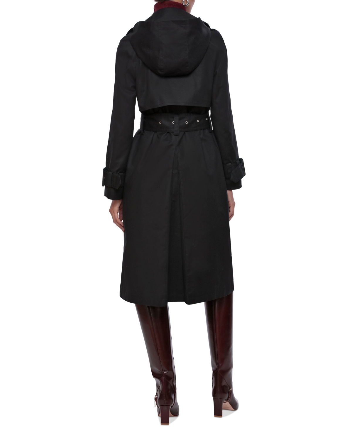 Avec Les Filles Women's Belted Hooded Trench Coat, Created for Macy's