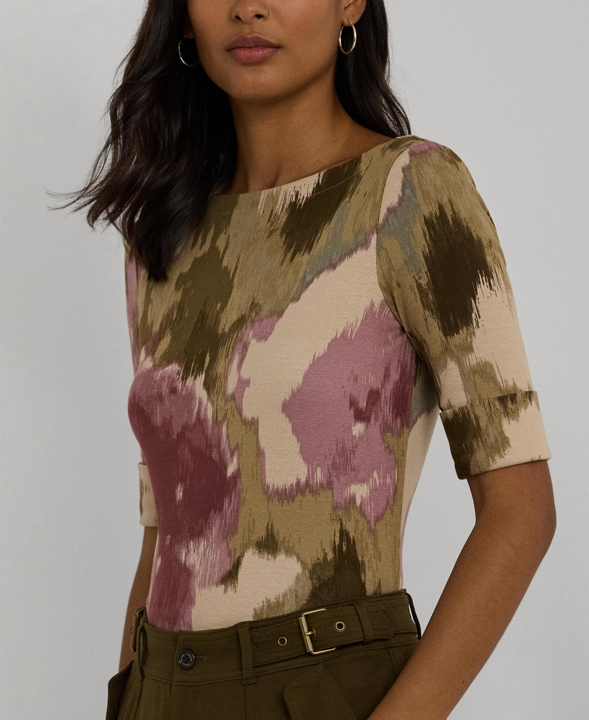 Lauren Ralph Lauren Women's Floral Boat-Neck Tee, Regular & Petite