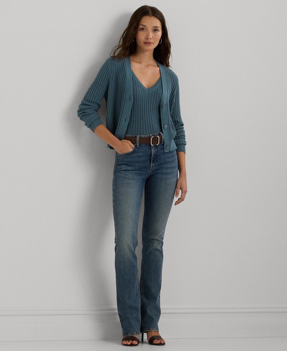 Lauren Ralph Lauren Women's Cropped Long-Sleeve Cardigan