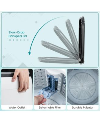 7.7 lbs Full Automatic Washing Machine 0.78 Cu.ft Compact Washer & Spinner Combo Blue