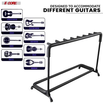Guitar Rack 7 Slot Multi Guitars Stands Floor Safe Storage for Electric Acoustic Flying V Guitars