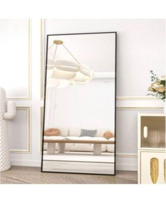 Rectangular Free Stand Mirror 18"x58" in Black