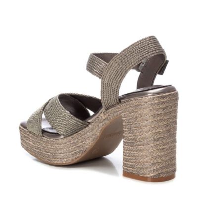 Women's Heeled Jute Platform Sandals By XTI