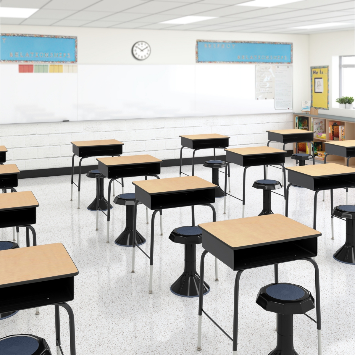 ECR4Kids Ace Active Core Engagement Wobble Stool, 18-Inch Seat Height, Eggplant