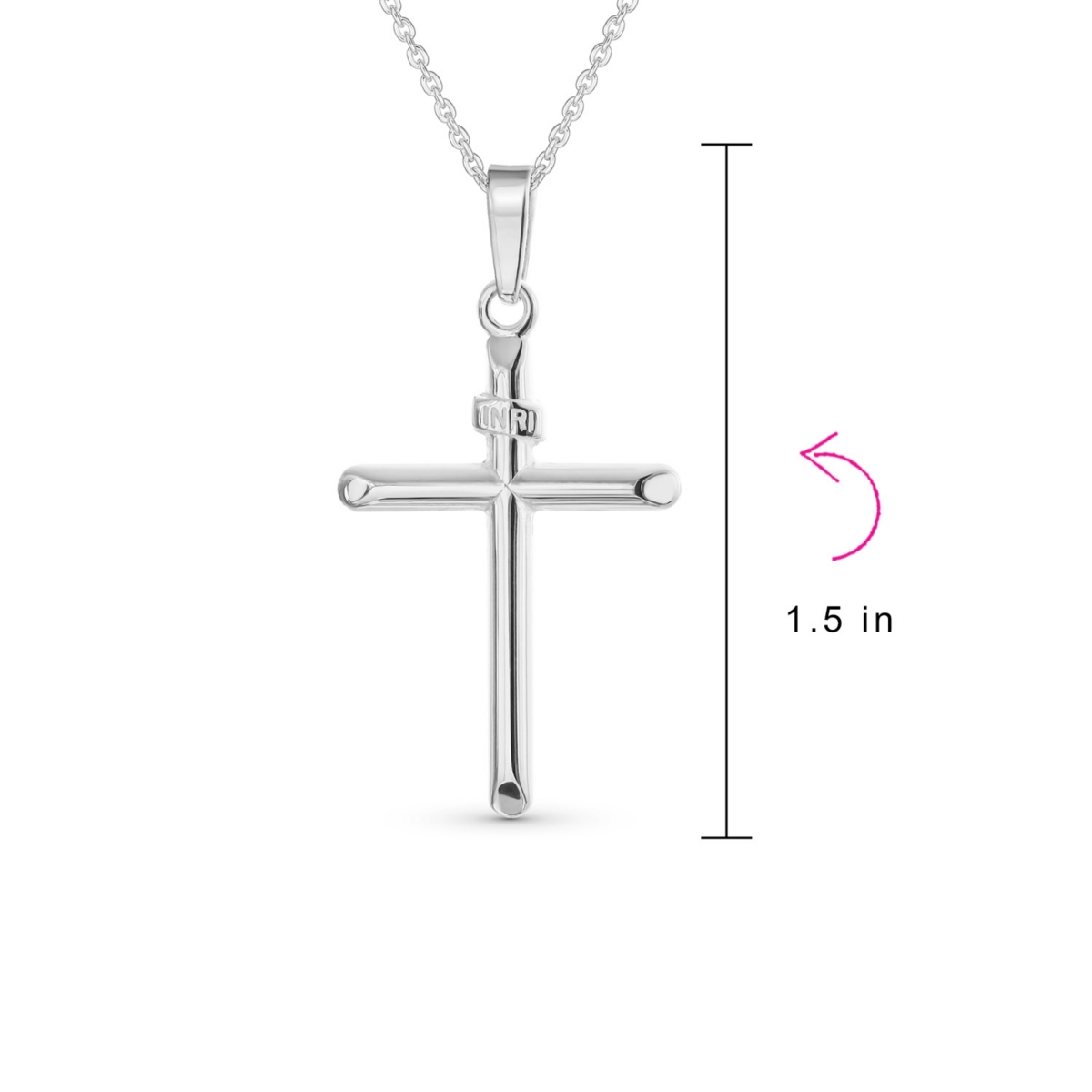 Bling Jewelry Simple Christian Catholic Religious Jewelry Medium Inri Jesus Crucifix Cross Necklace Pendant For Women Sterling18