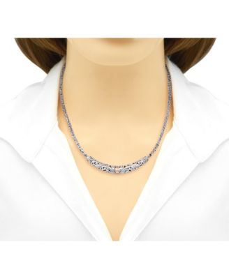 Bali Filgree with Borobudur Chain Necklace in Sterling Silver with 18K Gold