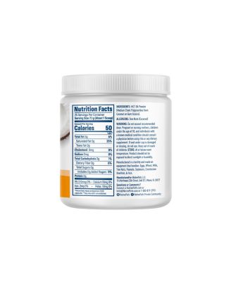 MCT Oil Powder Supplement - Unflavored MCT powder with keto-friendly C8 MCTs. Free of dairy, gluten and GMOs, 25 servings