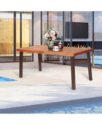 Rectangular Acacia Wood Rustic Dining Furniture Table