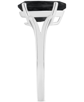 Onyx Pear Split Shank Polished Statement Ring in Sterling Silver