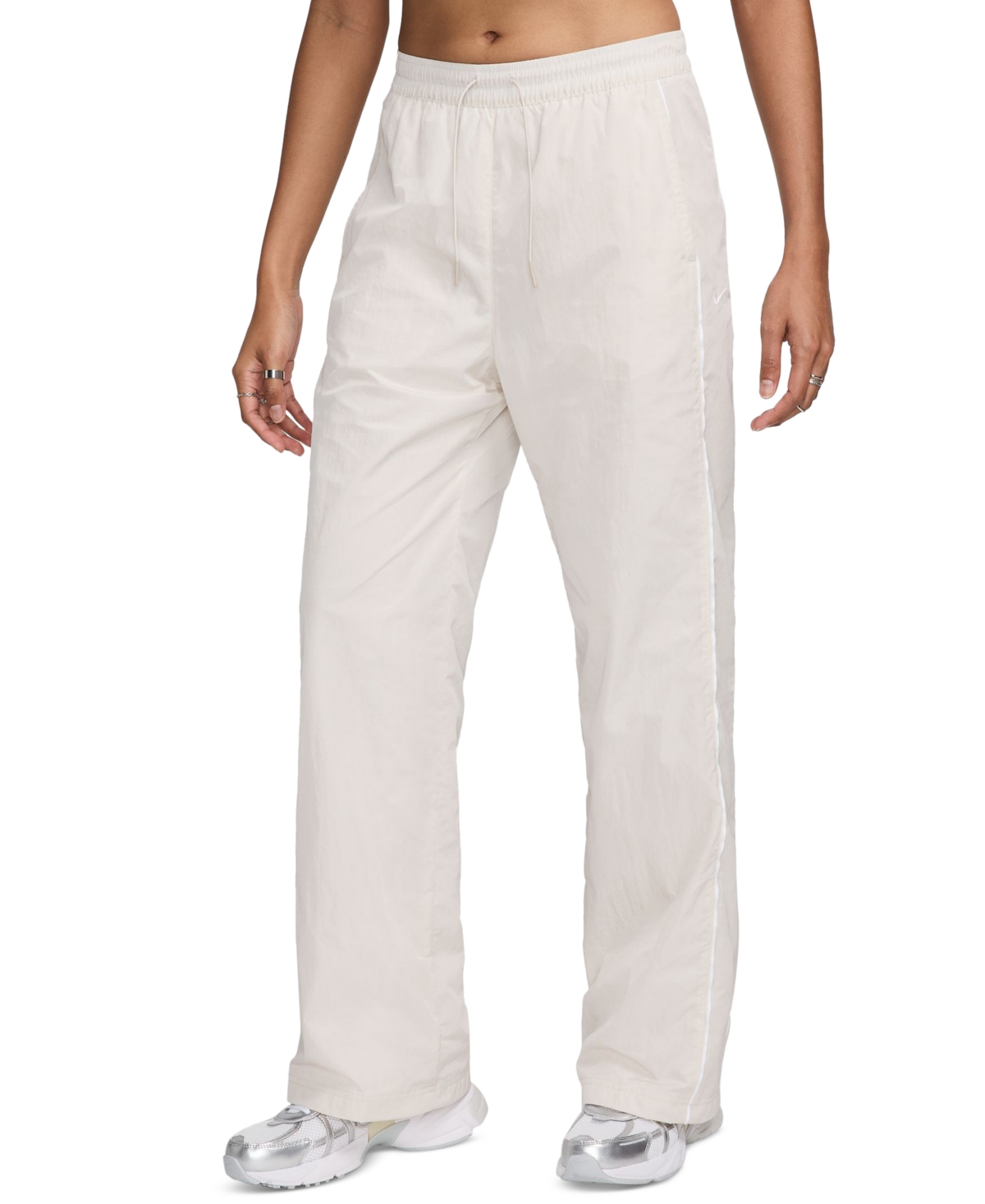 Nike Women's Windrunner High-Waist Woven Pants -white