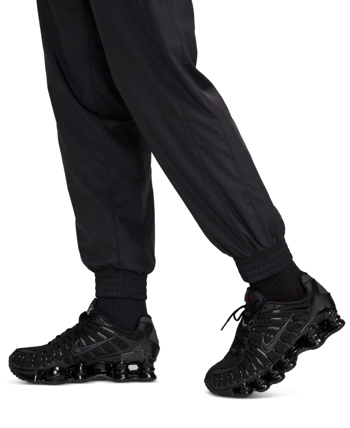 Женские брюки Nike Sportswear Classic Woven Mid-Rise Jogger, цвет: Чёрный / Белый — фото 4