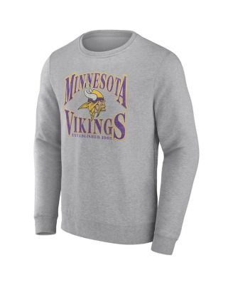 Men's Heathered Gray Minnesota Vikings Playability Pullover Sweatshirt