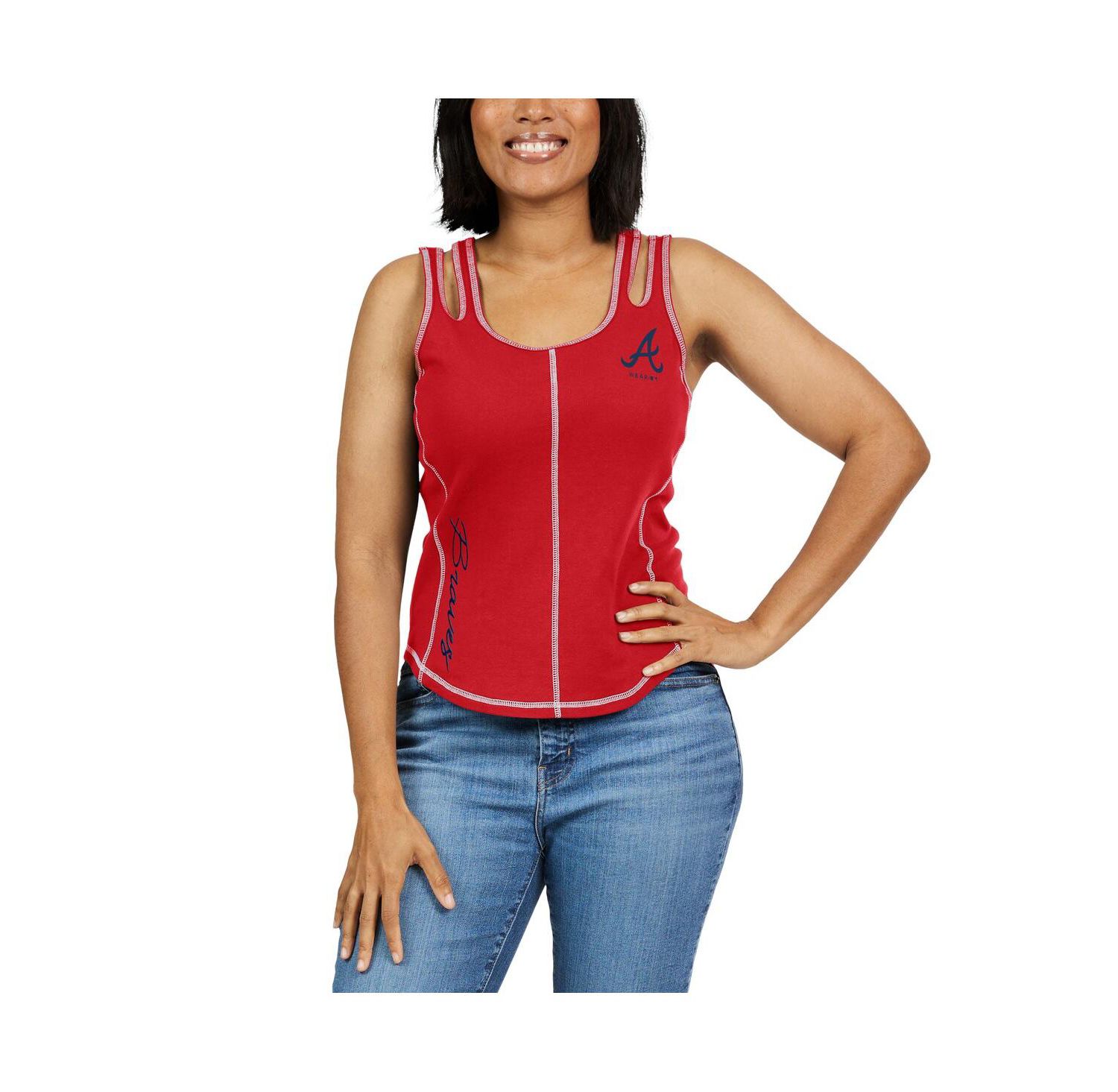 Women's Red St. Louis Cardinals Contrast Stitch Tank Top