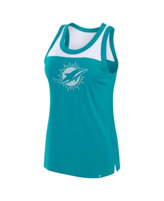 Women's Aqua Miami Dolphins Sequin Tank Top