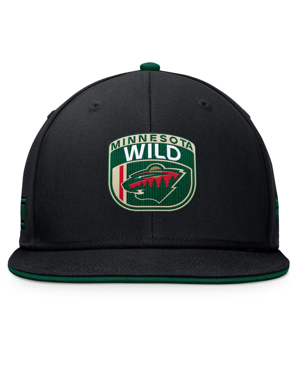 Fanatics Men'sMinnesota Wild 2024 Nhl Draft Snapback Hat - Black, Hunter Green