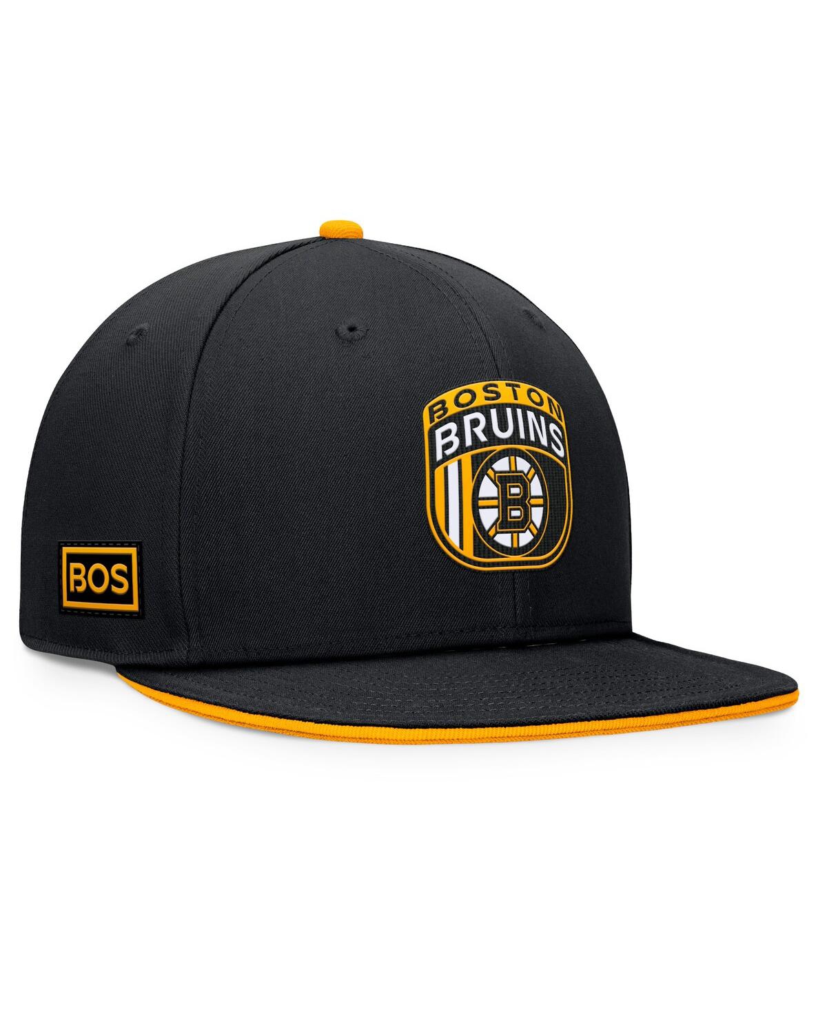 Fanatics Men's Black Boston Bruins 2024 Nhl Draft On Stage Trucker Adjustable Hat In Black,gold