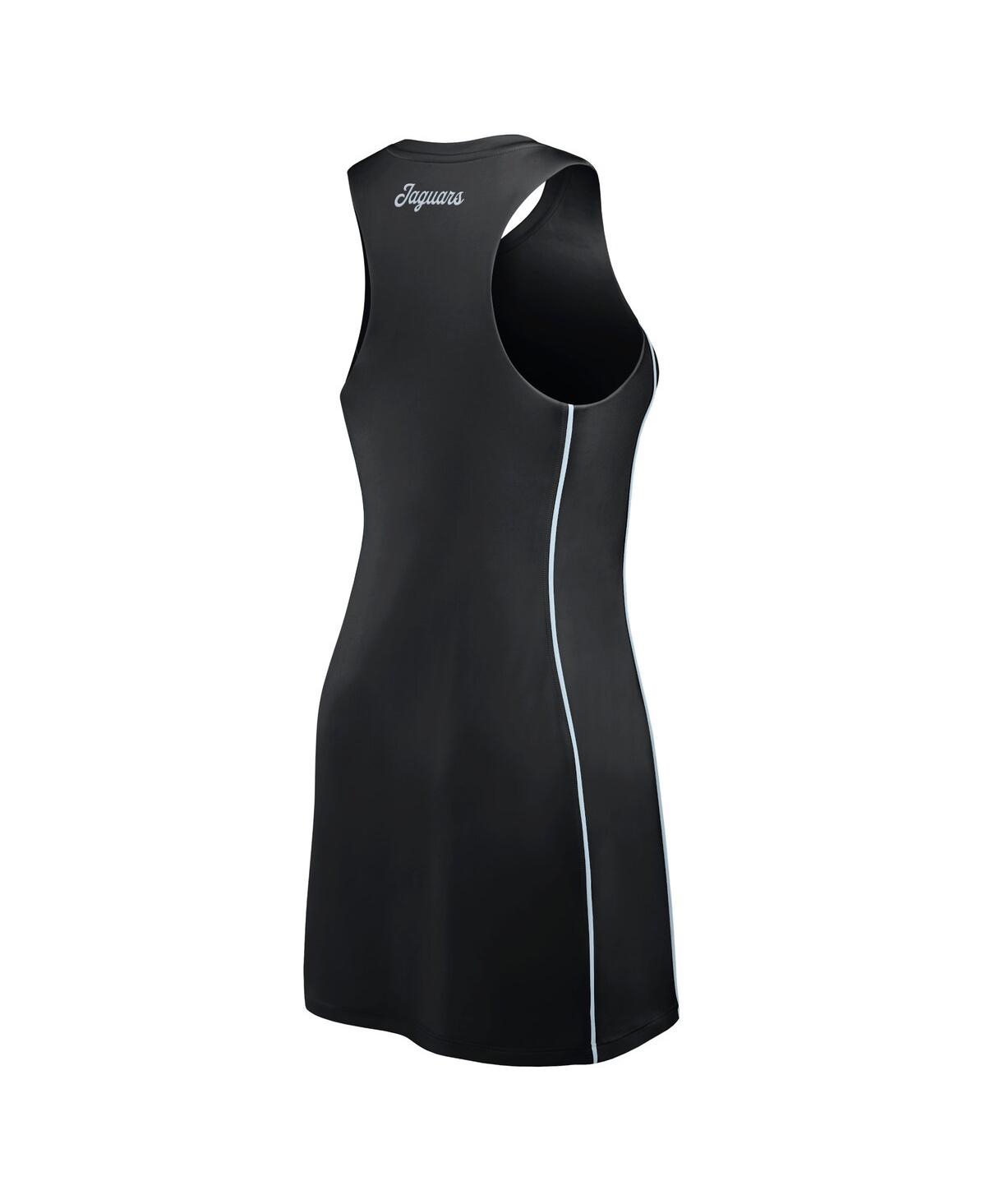 Fanatics Women's Black Jacksonville Jaguars Studio Boost Athletic Half-zip Dress In Black,blue