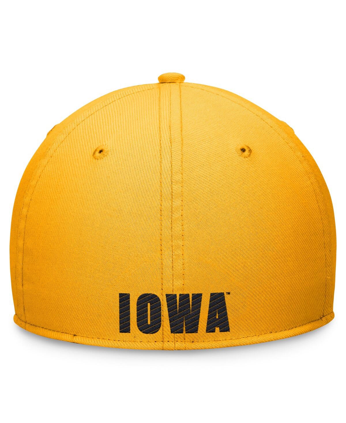 Nike Men's and Women'sIowa Hawkeyes 2024 Sideline Rise Swoosh Flex Hat - Gold