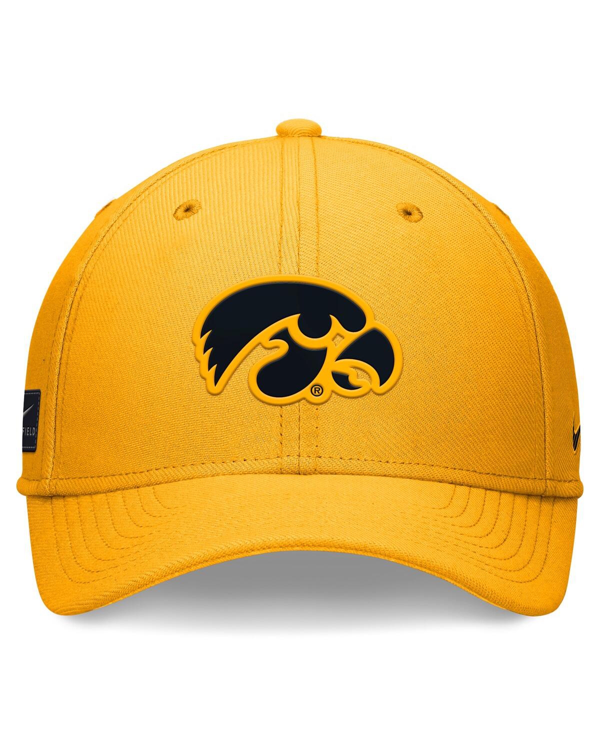 Nike Men's and Women'sIowa Hawkeyes 2024 Sideline Rise Swoosh Flex Hat - Gold