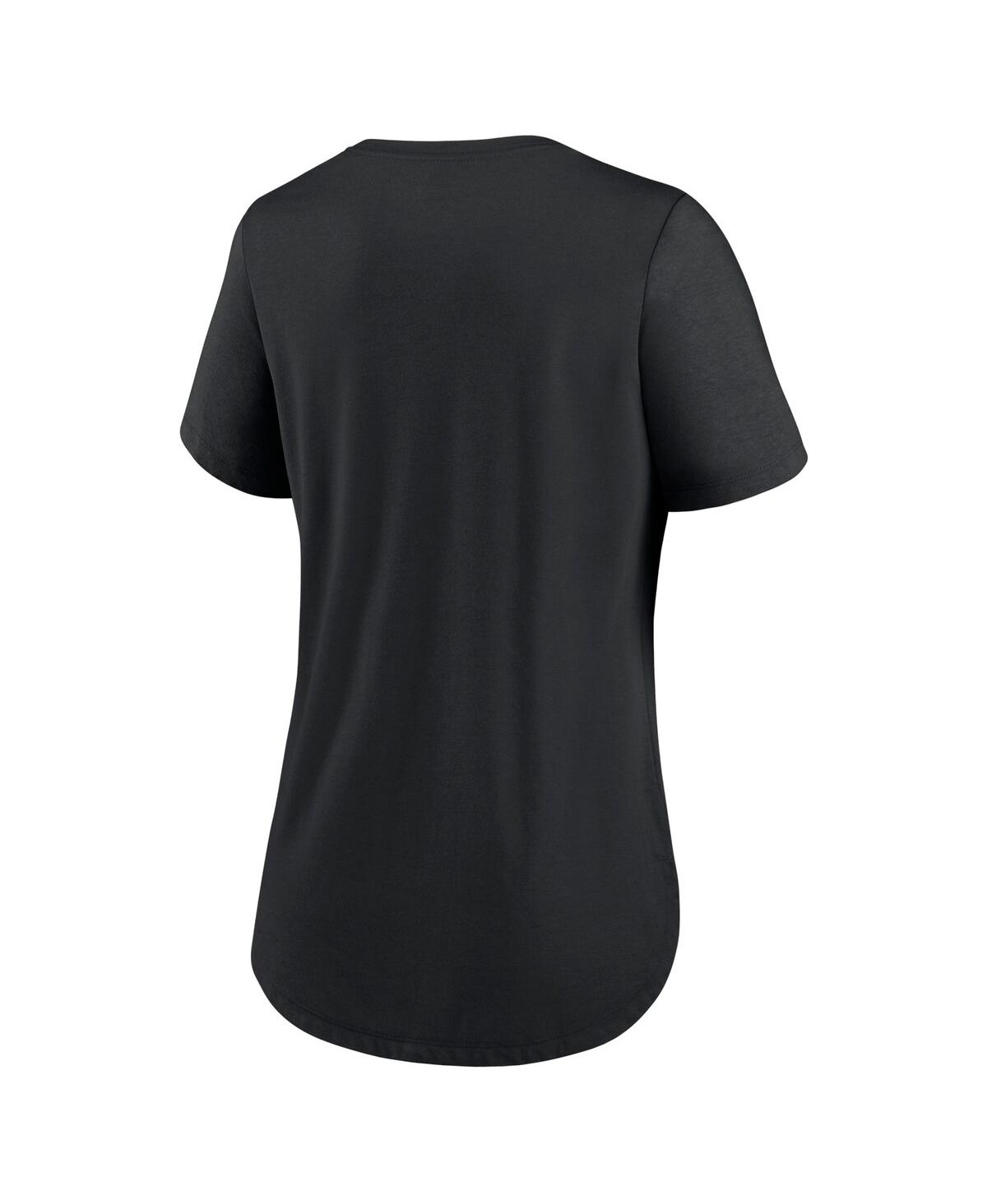 Nike Women's Black Cincinnati Reds Big Swoosh Tri-blend Scoop Neck T-shirt In Heather Charcoal