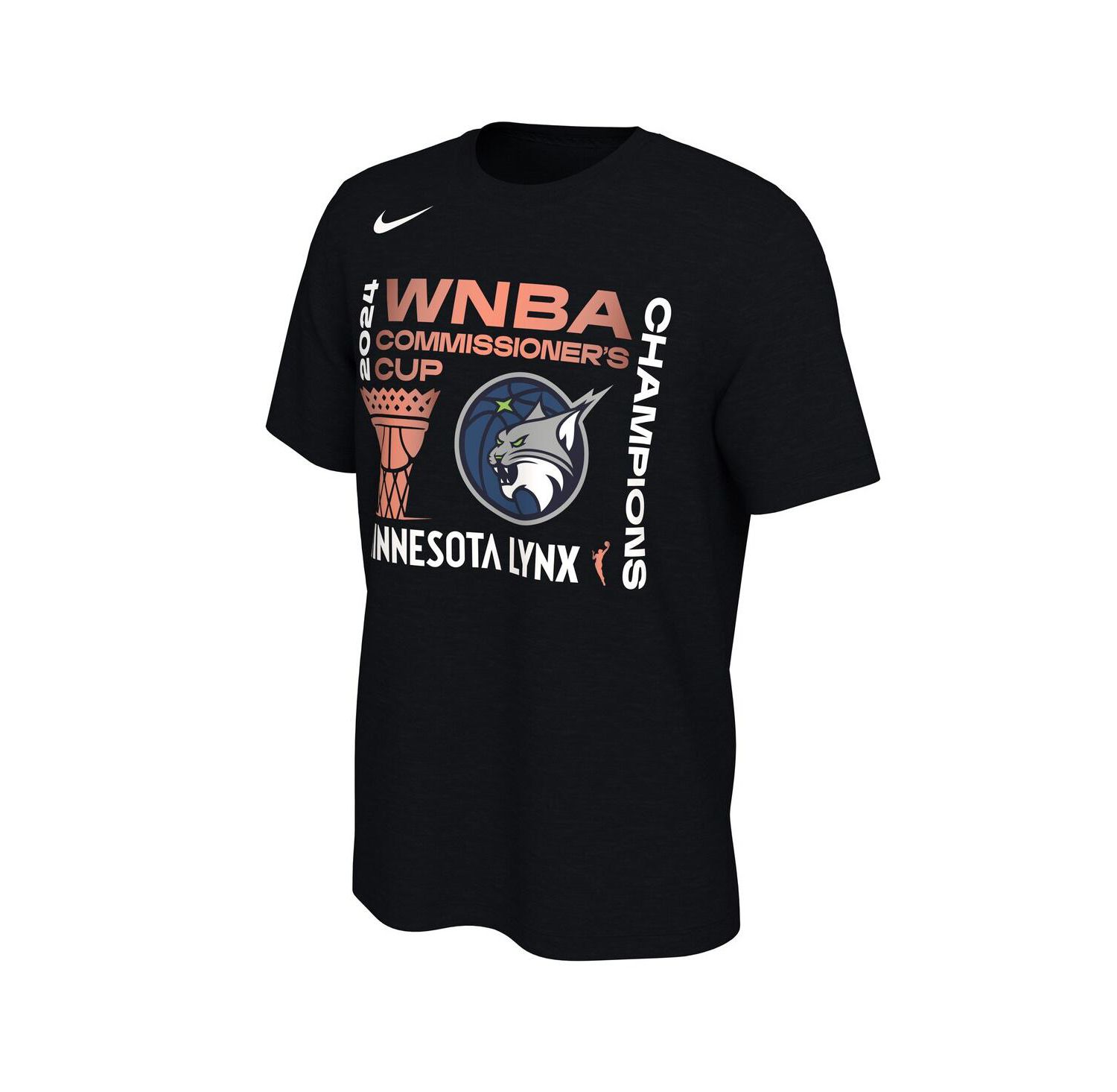 Men's and Women's Black Minnesota Lynx 2024 WNBA Commissioner's Cup Champions T-Shirt