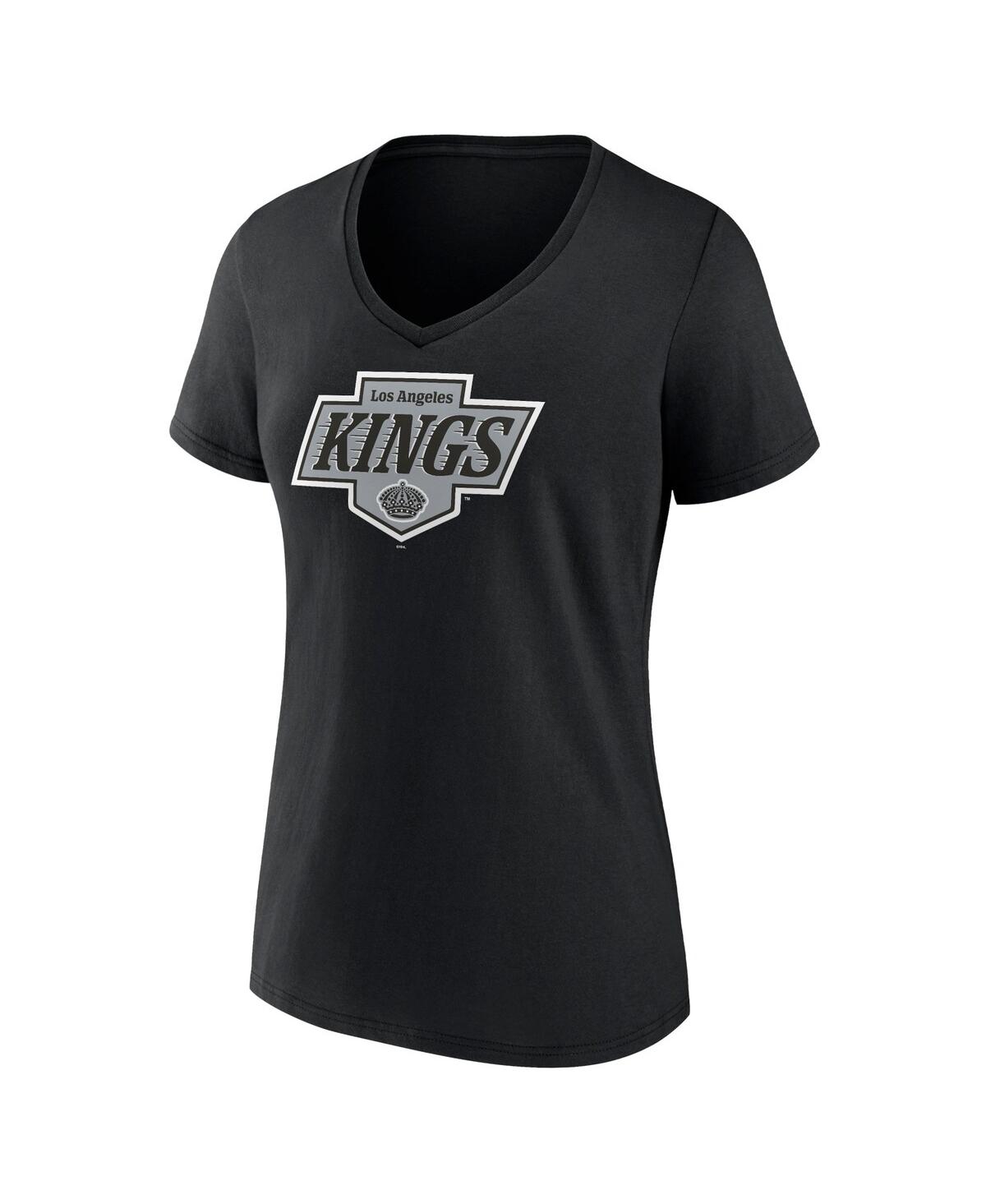 Fanatics Women'sLos Angeles Kings New Primary Logo V-Neck T-Shirt - Black