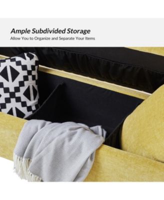 Angelus Modern Upholstered Flip Top Storage Bench with Throw Pillow