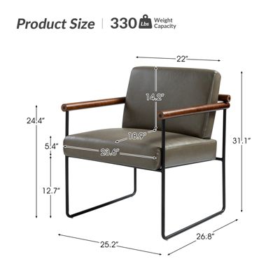 Modern Arm Chair with Sturdy Metal Tube Side