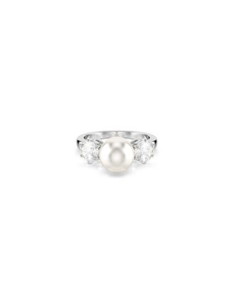 指輪・リング SWAROVSKI Matrix rhodium crystal pearl ring58 5689628 Swarovski Crystal Pearl, Round Cut, White, Rhodium Plated