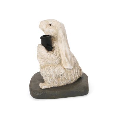 Streamdale Playful Rabbit Umbrella Base Heavy, Resin-Finished Concrete, Adaptable