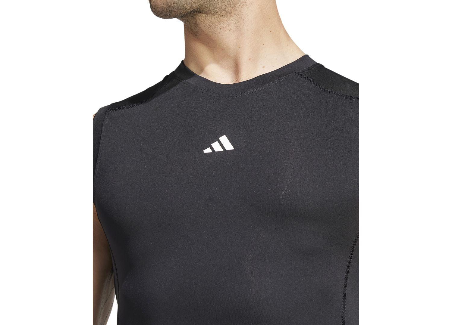 Men's Fitted Crewneck Tech-Fit Sleeveless Compression T-Shirt