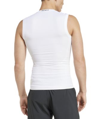 Men's Fitted Crewneck Tech-Fit Sleeveless Compression T-Shirt
