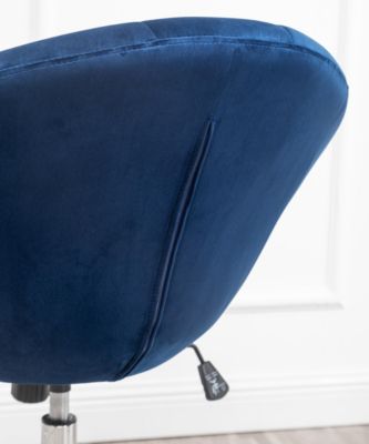 Velvet Upholstered Tufted Back Swivel