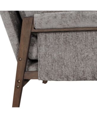 Mid-Century Modern Velvet Accent Armchair, Gray