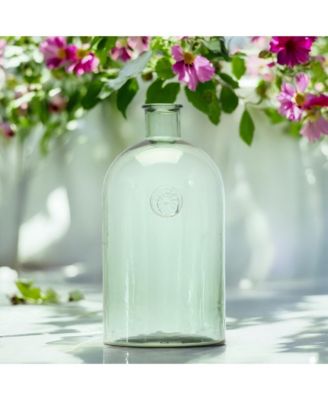 Sage Glass Bottle Neck Vase Stylish Home Decor Accent