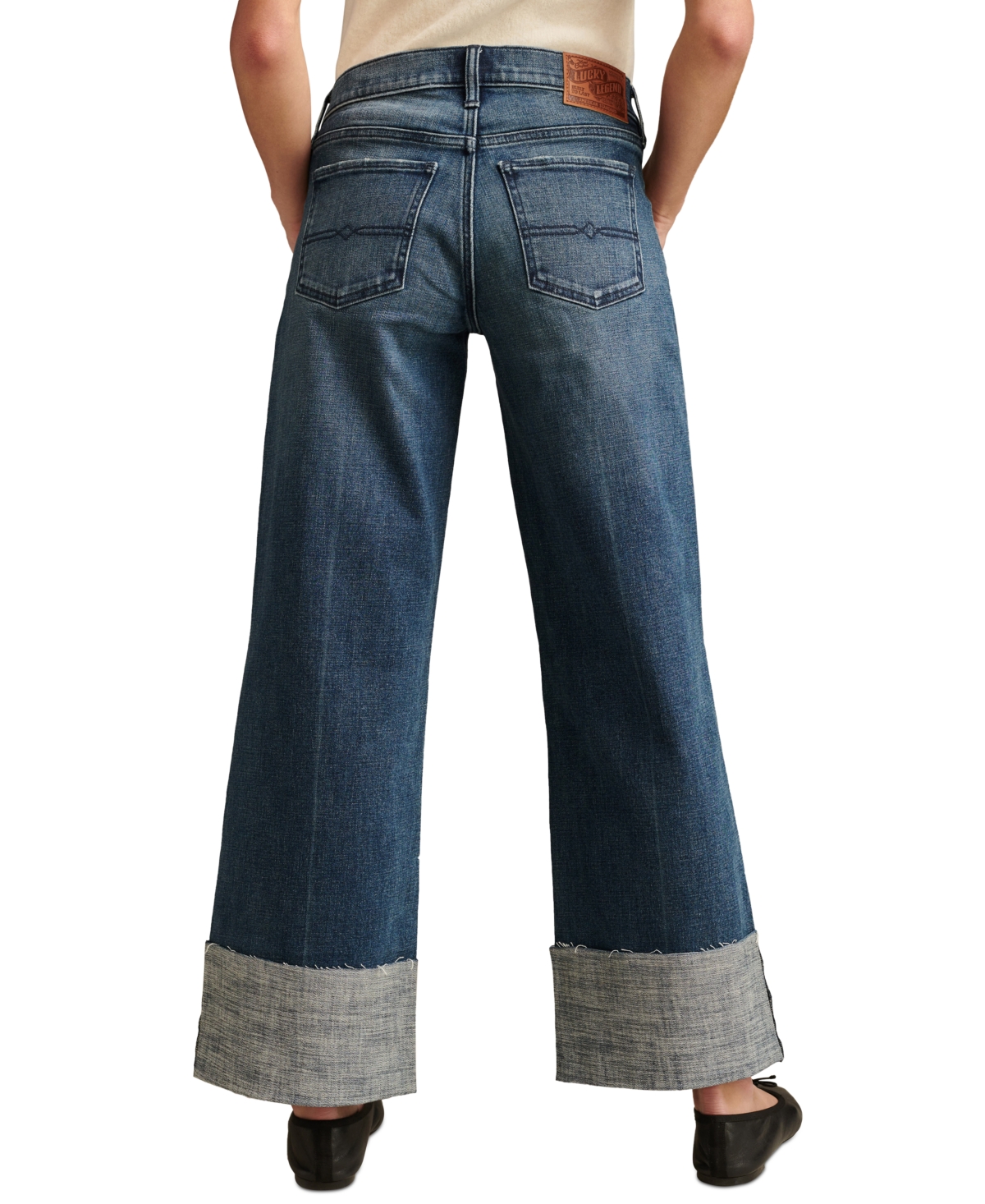 Lucky Brand Women's Lucky Legend Sweet Wide-Leg Cuffed Jeans