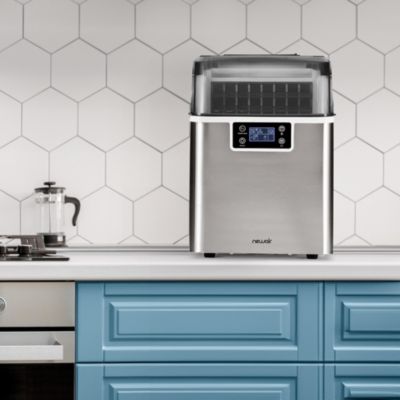 Countertop Portable Clear Ice Cube Maker Machine, 45lbs/24H, in Stainless Steel