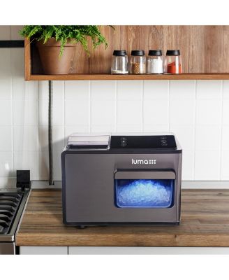Luma Nugget Countertop Ice Maker, 44 lbs in 24 hours, Black Stainless Steel Ice Machine, Perfect for Home Bar, Kitchen Countertop, RV, Home Office