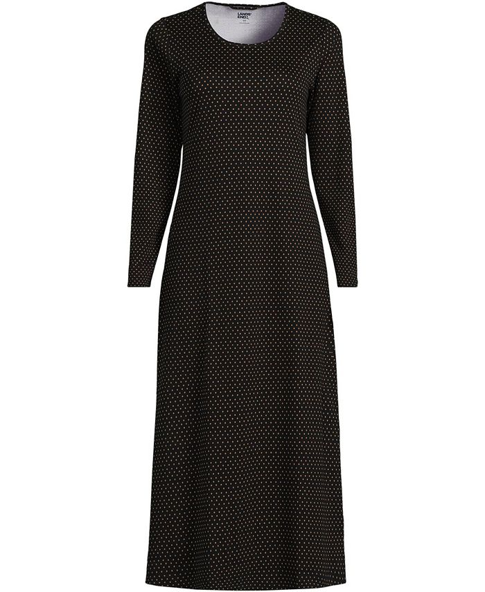 Lands' End Women's Cotton Long Sleeve Midcalf Nightgown Macy's