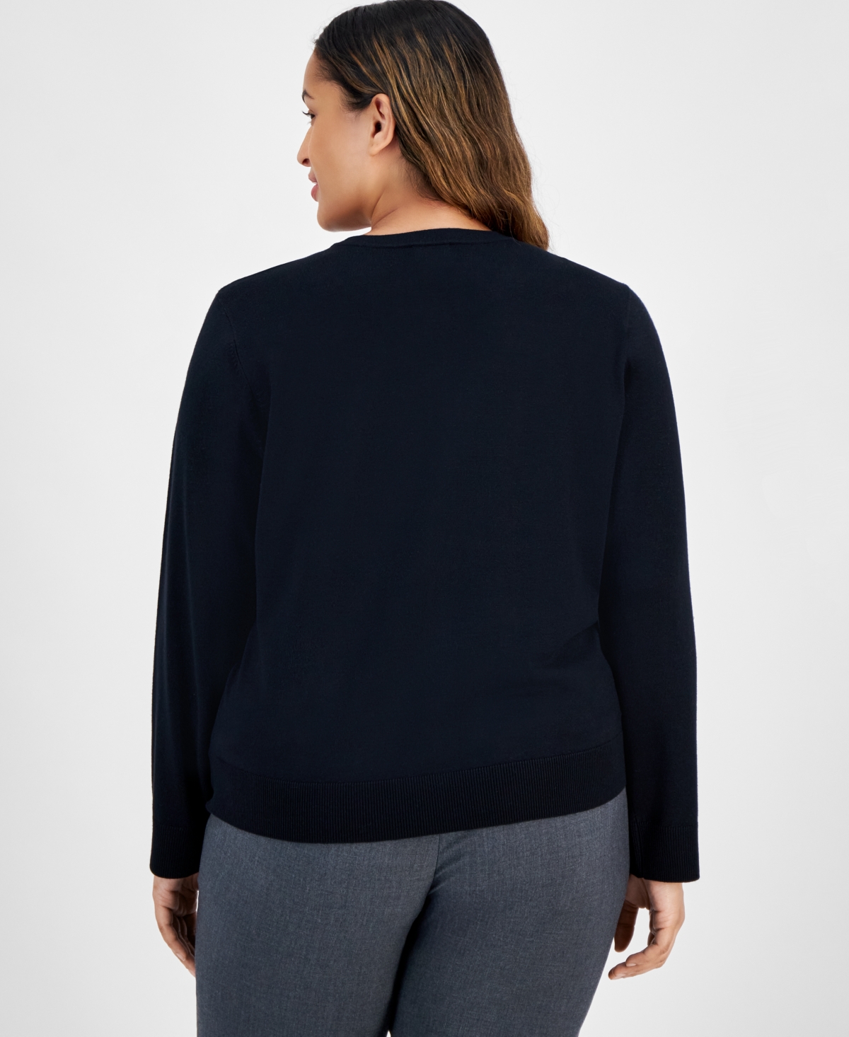 Jm Collection Plus Size Rhinestone Button-Front Cardigan, Created for Macy's