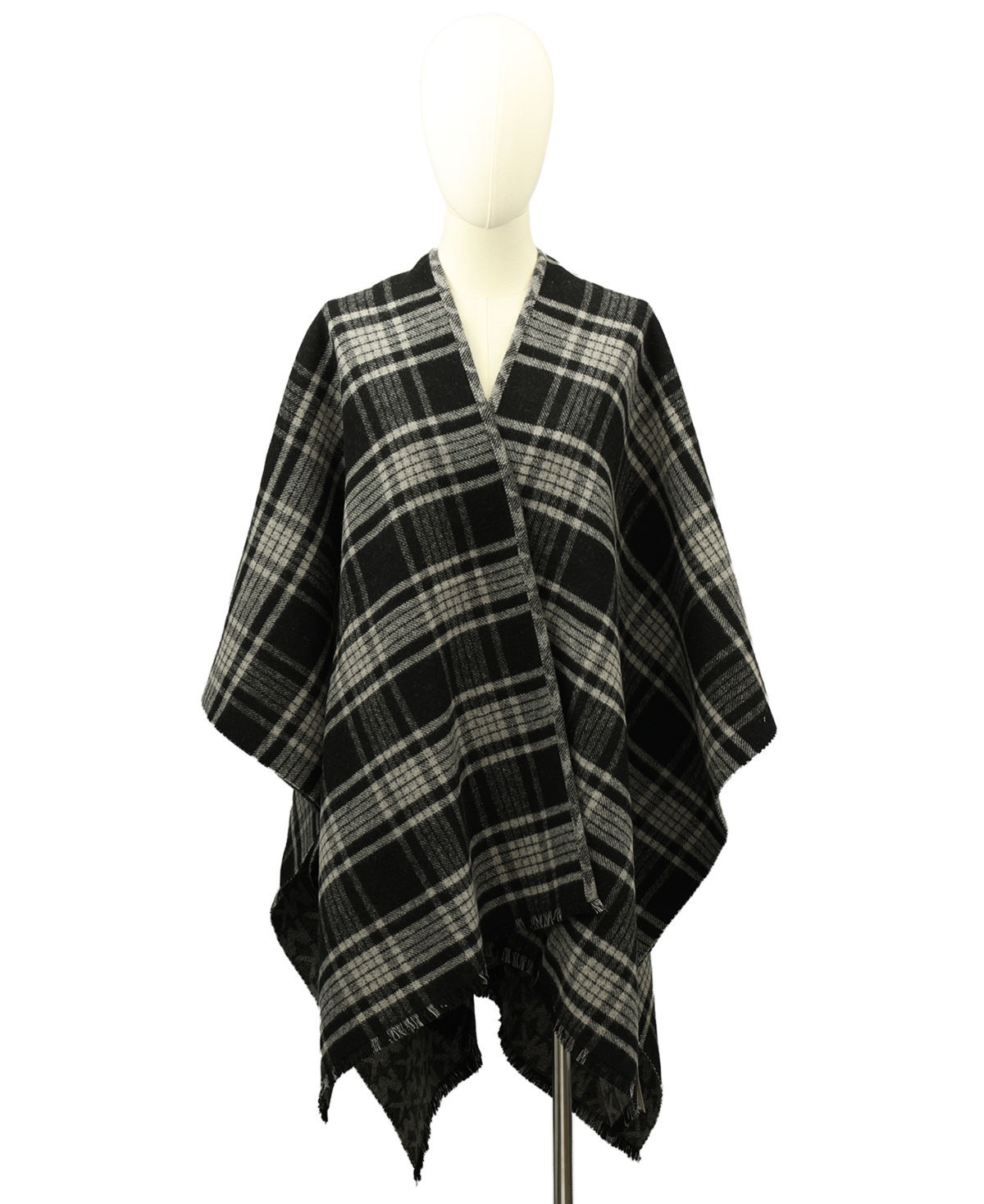Michael Michael Kors Mk Plaid Reversible Ruana